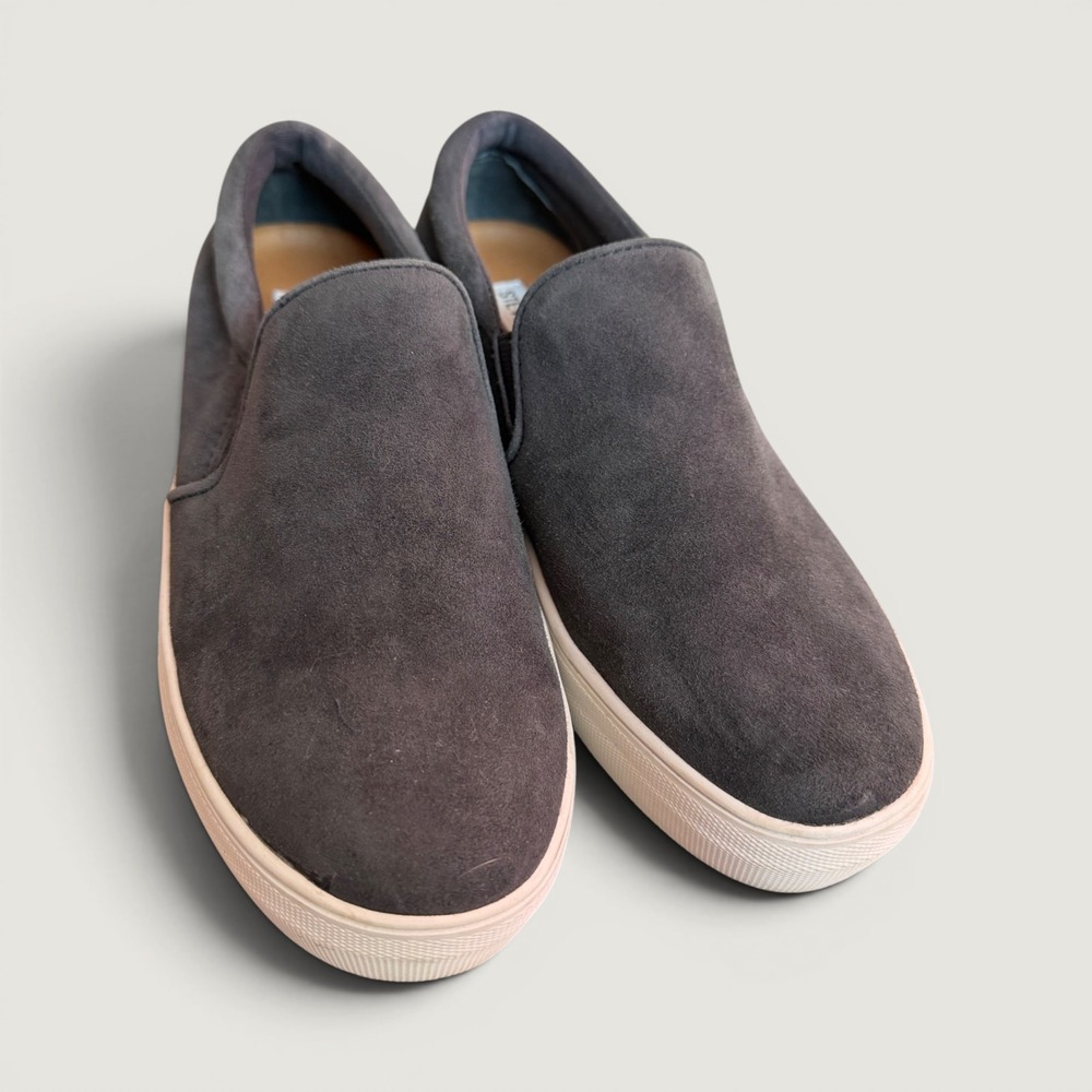 Steve Madden Gills Grey Suede Platform Slip On Sneakers Womens 7.5M